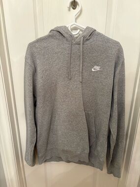 Nike Heather Gray Pullover Hoodie with Logo